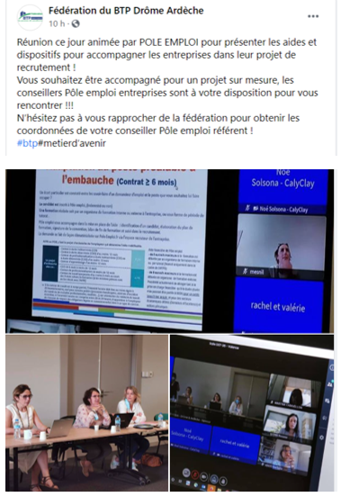 AnnabelleMinier's tweet photo. @pole_emploi2607 au + près des entreprises de son territoire➡️Merci🙏à @FFBatiment Drôme-Ardèche pour son invitation à rencontrer ses adhérents🤝pour, entre autres, promouvoir notre #agilité à nous adapter aux différentes demandes🎯
#TousMobilisés #AvecPoleEmploi @poleemploi_ara https://t.co/Gqb8X3CEXh