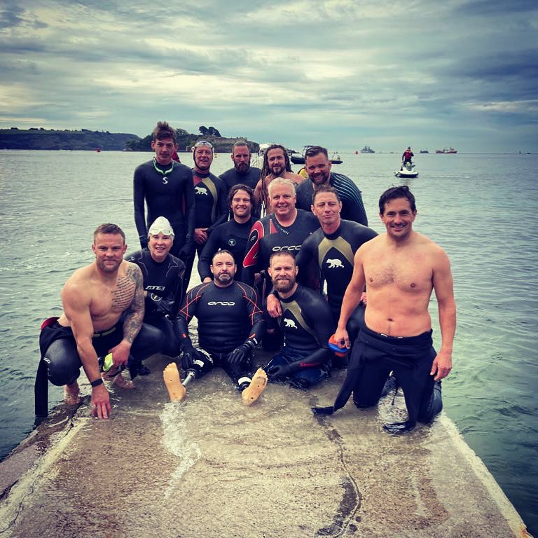 Epic morning swim from Drake’s Island to Plymouth with the inimitable <a href="/markormrod/">Mark Ormrod MBE</a> <a href="/ben/">#1</a>.wadham et al raising money for @reorgcharity. The best of #Plymouth: people and the ocean. Chuck him a fiver if you can justgiving.com/fundraising/Ma…