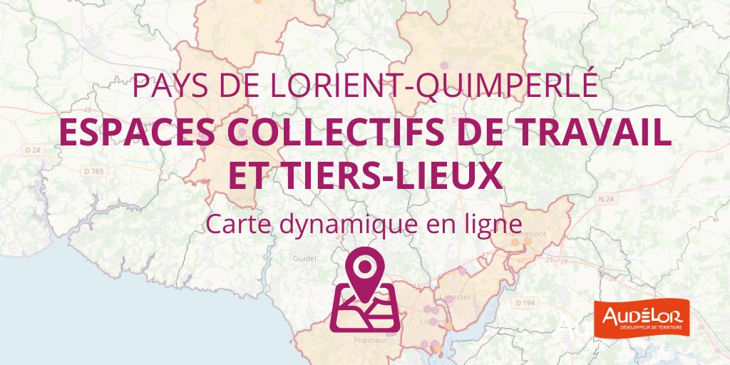 AUDELOR's tweet image. [Carte dynamique] Tiers-lieux &amp;amp; espaces collectifs de travail sur le #PaysLorientQuimperlé

🗺️Un clic sur le point de contact renseigne sur le lieu
🔎Une carte dynamique en complément de la Communication n°160 sur ce sujet

💻Publiée avec @LizmapForQgis
bit.ly/3vtm1L6
