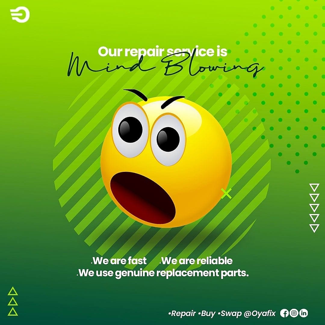 Oyafix's tweet photo. Wondering why you should use Oyafix?
Here is more than one reasons why you should fix you faulty gadget with us.
Book a Fix on https://t.co/gND3EWbqJD
Or call us on 09012224209
.
.
#engineers #software #oyafix #phonerepair #innovation #quality #apple #samsung https://t.co/tXdqvin187