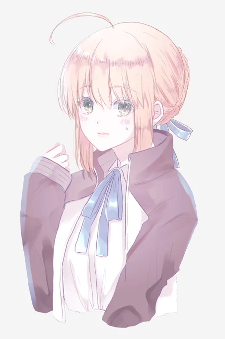 士郎の服を着たセイバー 