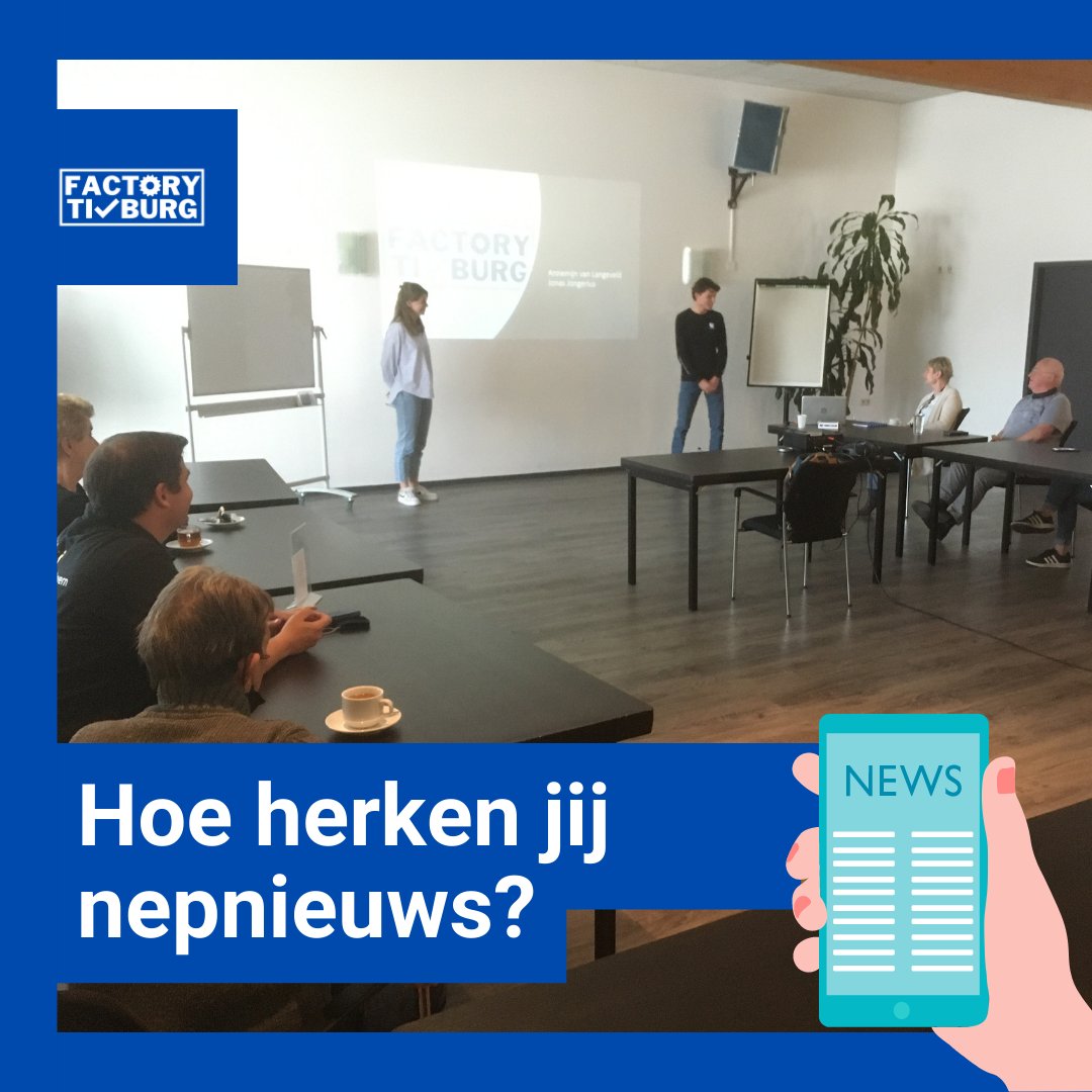 FactoryTilburg's tweet photo. Beheerders en vrijwilligers van wijkcentrum de Nieuwe Stede kregen een workshop 'Hoe herken je nepnieuws' van FactoryTilburg. Met voorbeelden werd duidelijk gemaakt hoe je kan zien of een bericht echt is of nep. Na afloop gaven de deelnemers aan niet zomaar een bericht te delen! https://t.co/TKa91zuq7Q