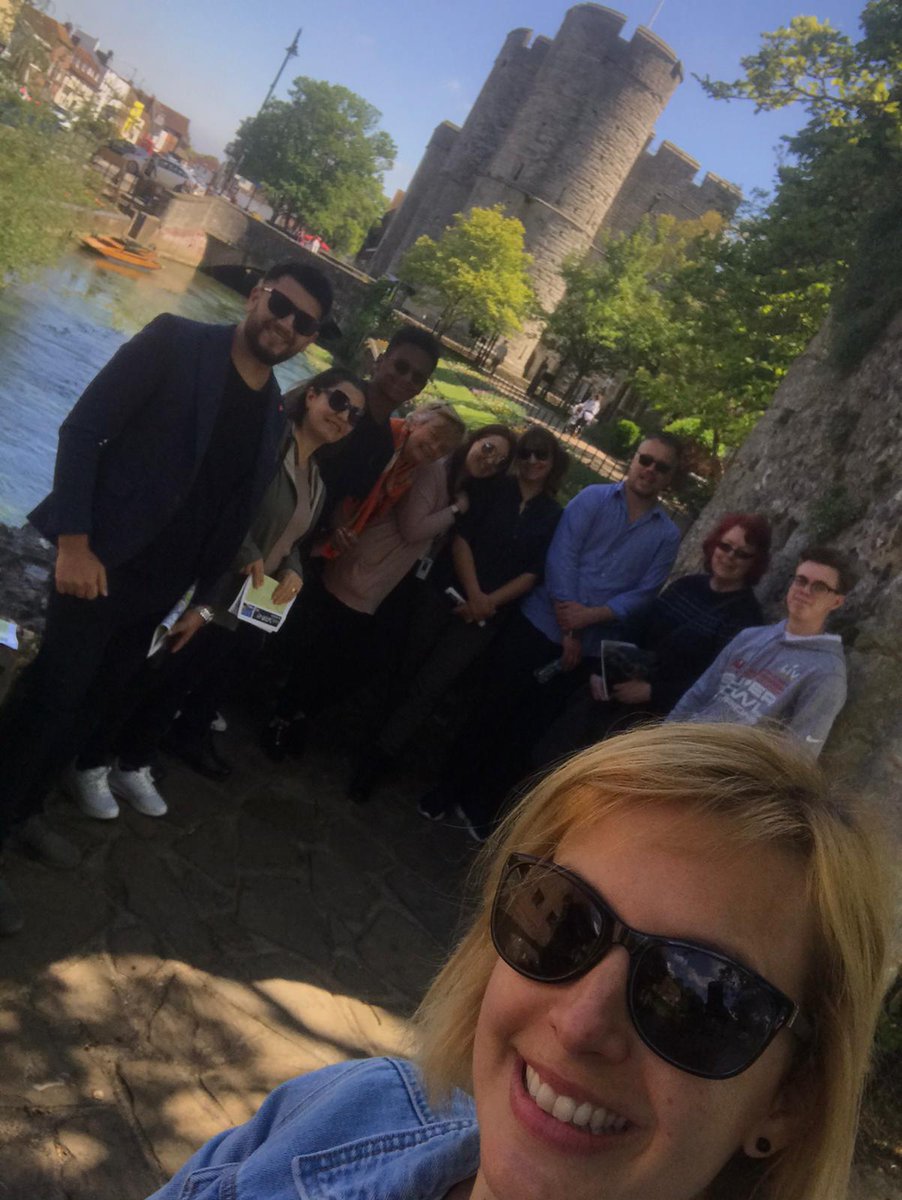 LanguageUK's tweet image. A day out in the sun for LanguageUK around #Canterbury , courtesy of our amazing tour guide Joanna😀