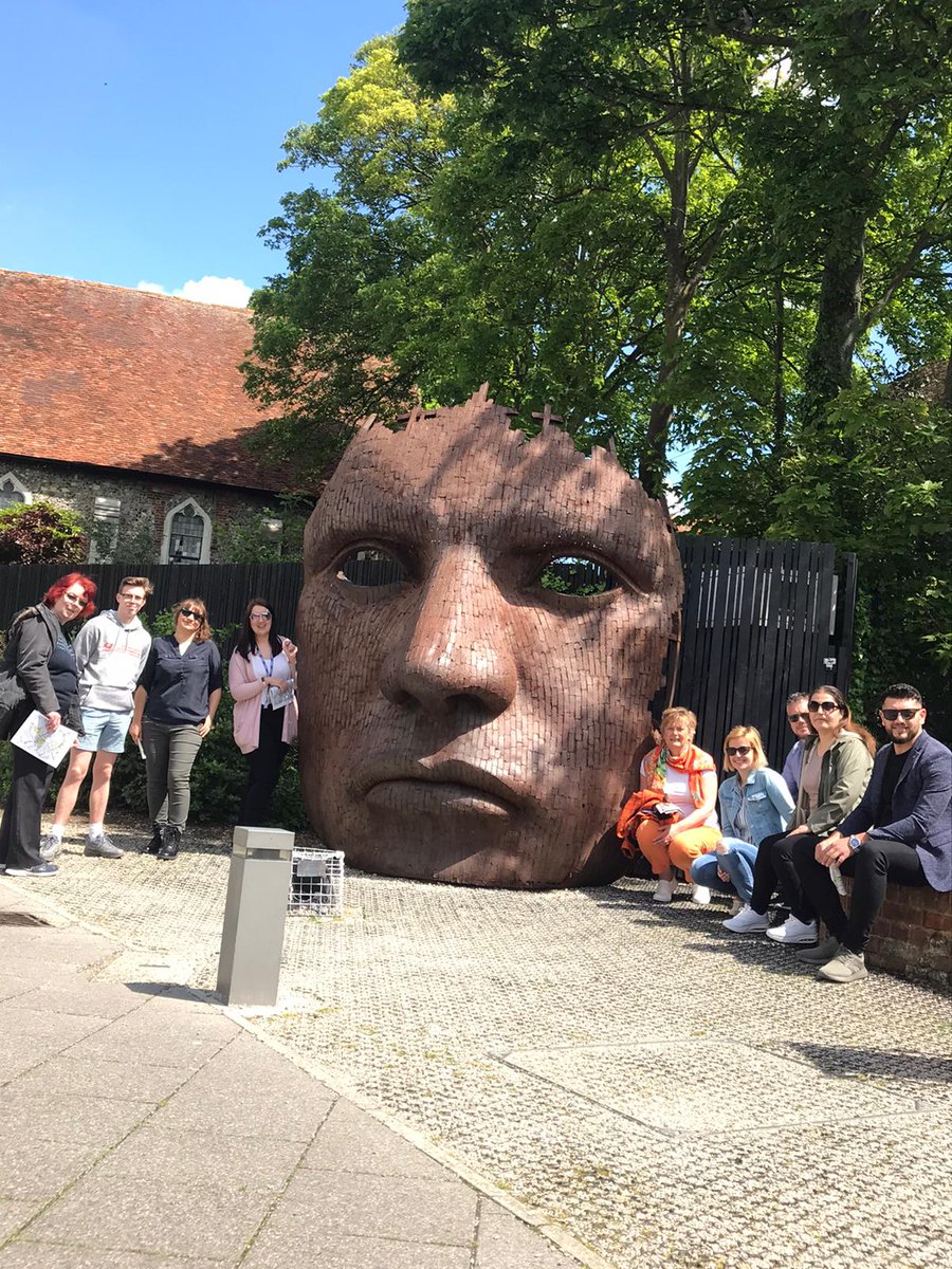 LanguageUK's tweet image. A day out in the sun for LanguageUK around #Canterbury , courtesy of our amazing tour guide Joanna😀