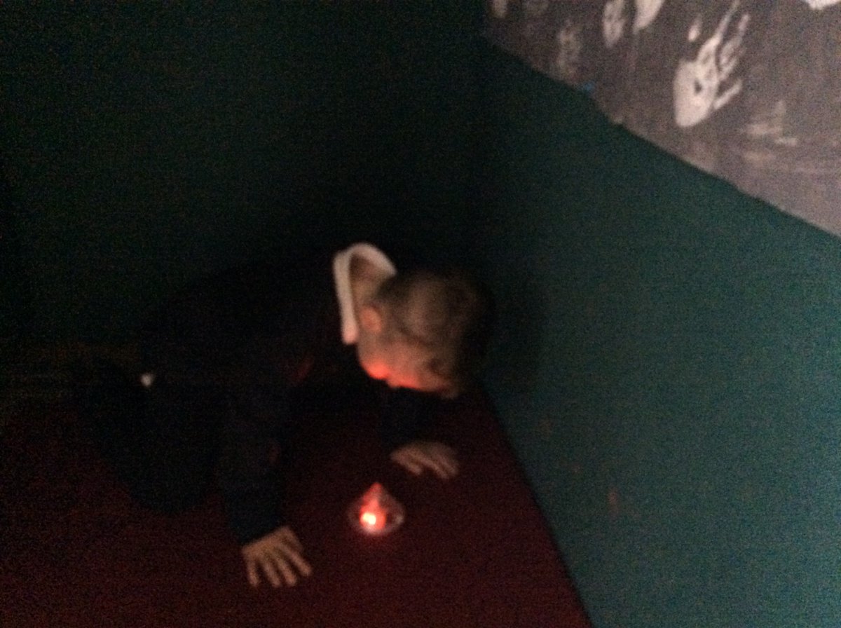 Tor_View_School's tweet photo. In P4 we have been learning about the Stone Age. We constructed a Stone Age environment and then used our creation to act like people from the Stone Age, keeping warm by the fire in our cave! #EduArtsFest #drama #TorView https://t.co/KITeIDFEYt