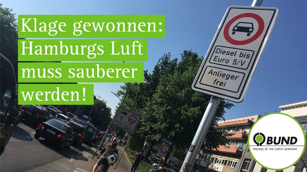 Hamburgs Luft muss sauberer werden! Das haben wir heute vor dem <a href="/BVerwG_de/">BVerwG.de</a> gegen die Stadt Hamburg erstritten 💪🎉🌍
Unsere Pressemitteilung: bund-hamburg.de/service/meldun…