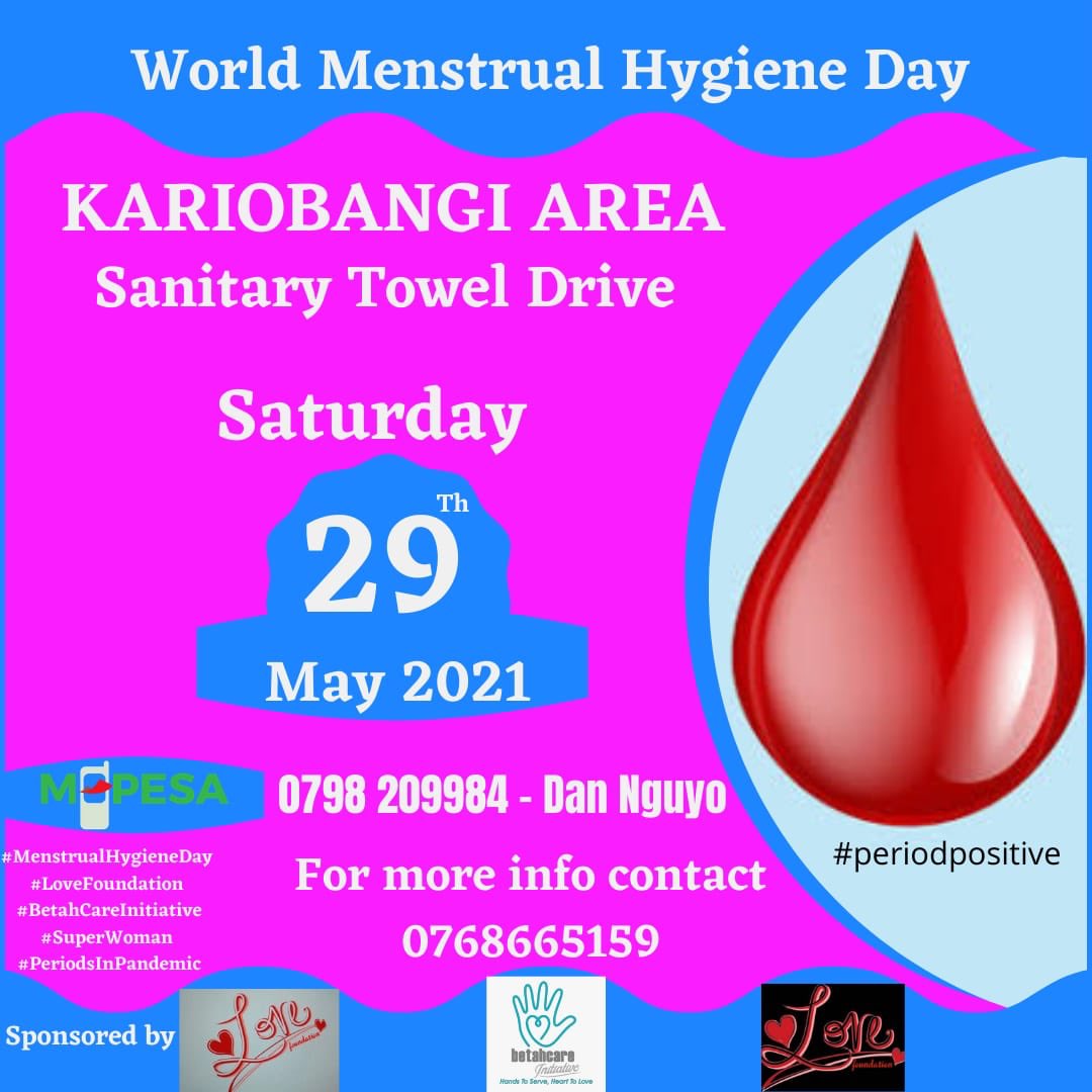 sunshinemutanu's tweet photo. Menstrual hygiene day @LoveFoundationk @MutanuSunshine @BetahCare_BCI @Jawbreaker https://t.co/U7QqcanG4K