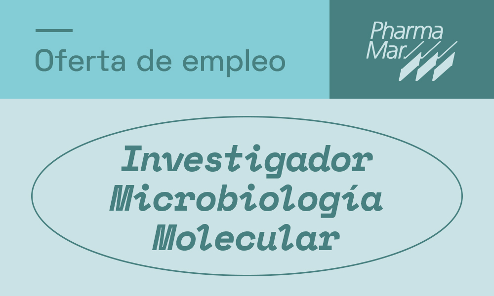 PhrmMar's tweet photo. #EMPLEO En PharmaMar estamos buscando a un/a Investigador/a Microbiología Molecular para incorporarse en nuestra sede de #Madrid

Más información de la oferta aquí: https://t.co/goI6ygWvX1 https://t.co/qSjyc31f9y