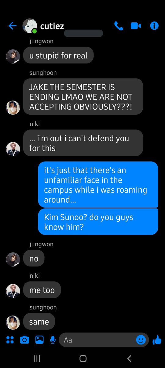 sunooulat's tweet photo. — SUNJAKE AU where Jake found an unfamiliar face in their campus and it seems like nobody knows him either, a boy named Kim Sunoo. https://t.co/sYKmH5PGaE