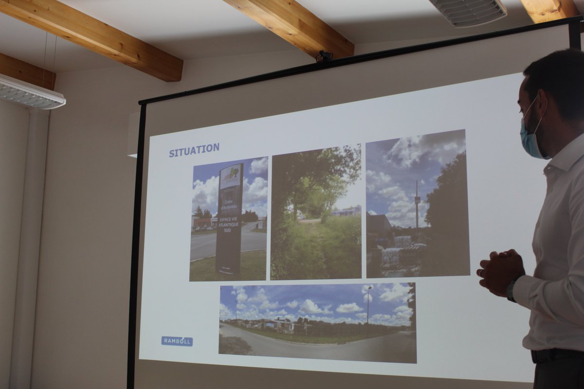 ANCTerritoires's tweet photo. 🚀 Fabrique prospective ANCT sur les sites industriels de demain : 1⃣er séminaire local de la CC Vie et Boulogne dans les locaux de l’entreprise "Transports Legrand" sur le site Espace Vie Atlantique à @Aizenay_ville. 
👉 Project° photos et plans pr dresser un récit du site. https://t.co/oUXAu5udKH