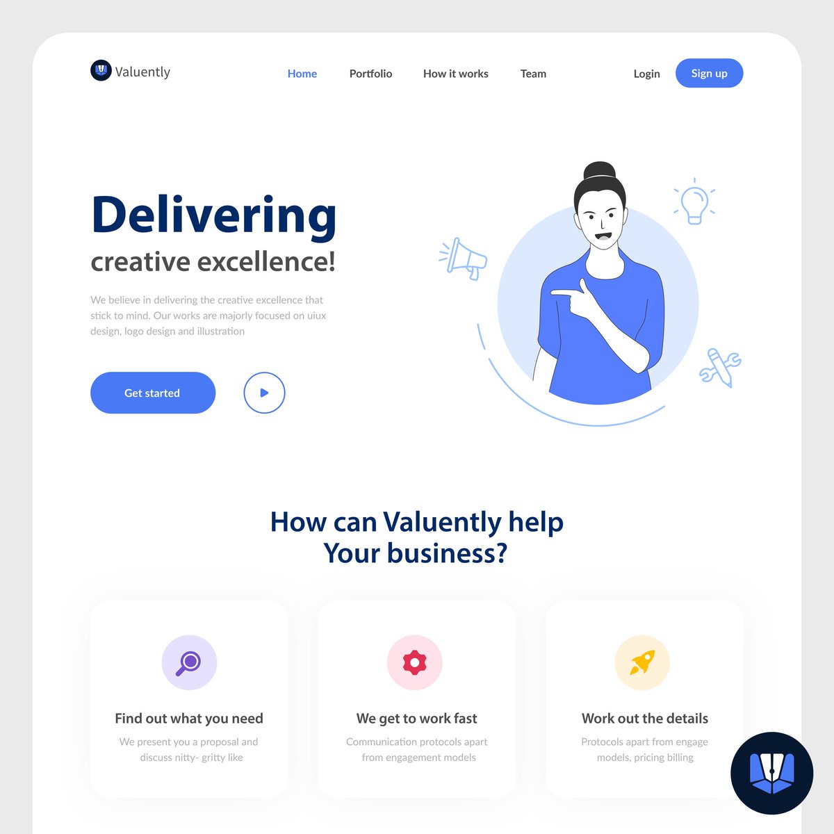 Valuently's tweet photo. "Valuently" Website Interface - Concept 👨🏻‍💻
Design by @realkumar97
#website #webui #websitedesign #uiuxdesigner #webdesign #uiux #uidesign #uiuxdesign #uxdesign #uitrends https://t.co/Ylul3rqVPr