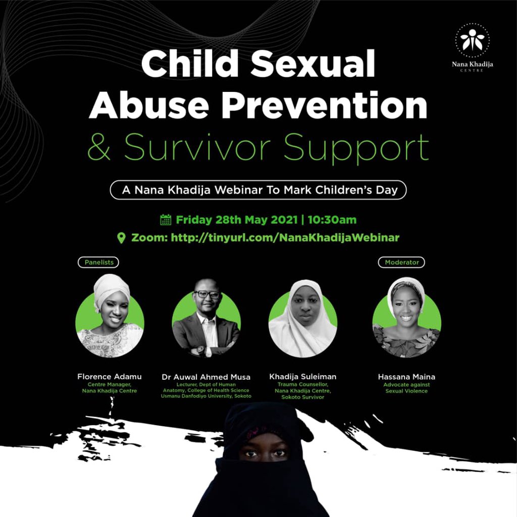 I will be a moderating a panel discussion with a group of experts on the topic child sexual abuse prevention and survivor support to commemorate the children’s day. Please join us 

tinyurl.com/NanaKhadijaWeb…

@Nanakcentre