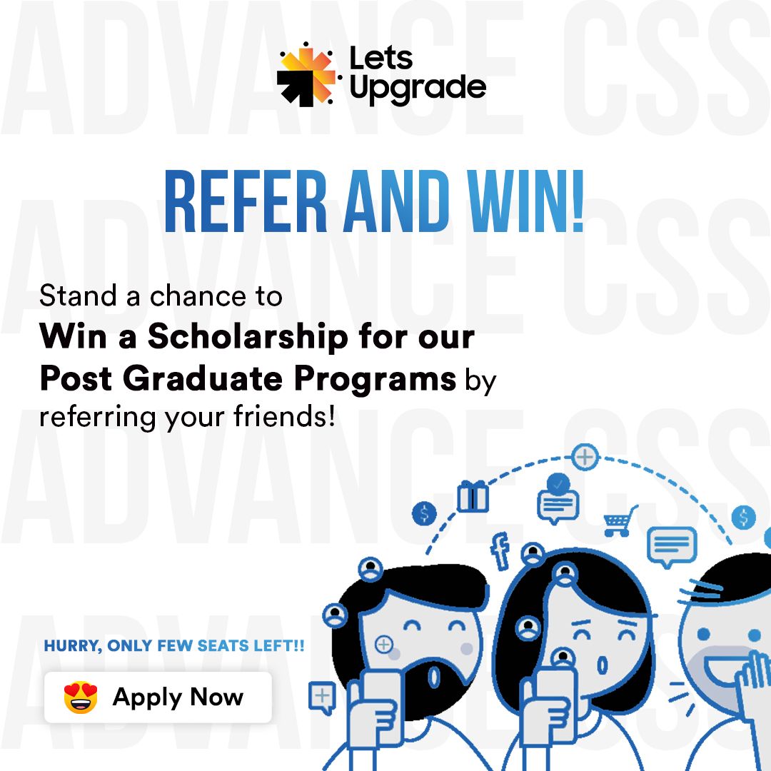 LetsUpgrade_in's tweet image. Level up your game with Advance CSS Essentials now for FREE!
Get those CSS tips you didn't know you needed!
Apply now: luc.to/ES-Advcss-Twit…
#letsupgrade #advancedcss #webdevelopment #css #html #javascript #programming #coding #webdeveloper #php #developer #code #programmer