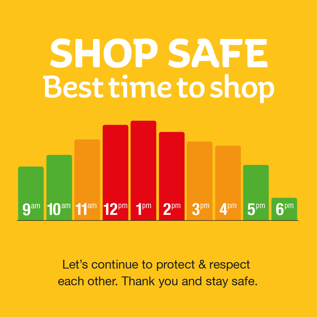 Although more restrictions have now been eased it is still important to continue to protect and respect each other.

Please see our guide on the best times to shop safely.