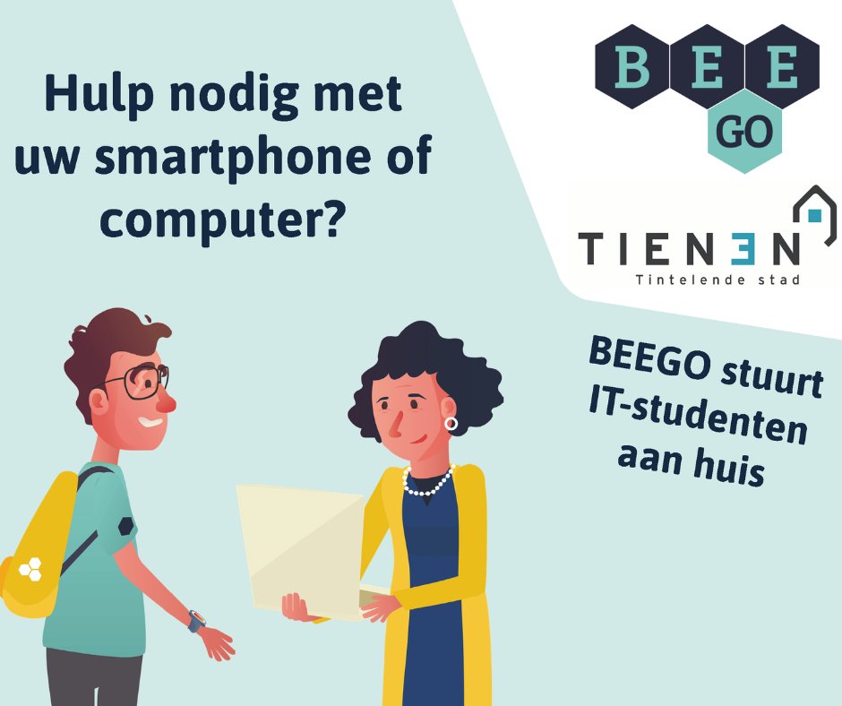 De weg in de digitale wereld kwijtgeraakt? <a href="/BEEGO_DIGIHULP/">Beego.be</a>-studenten uit #Tienen helpen je met plezier op weg! Maak je afspraak via beego.be. #thuisintienen #digitaal
