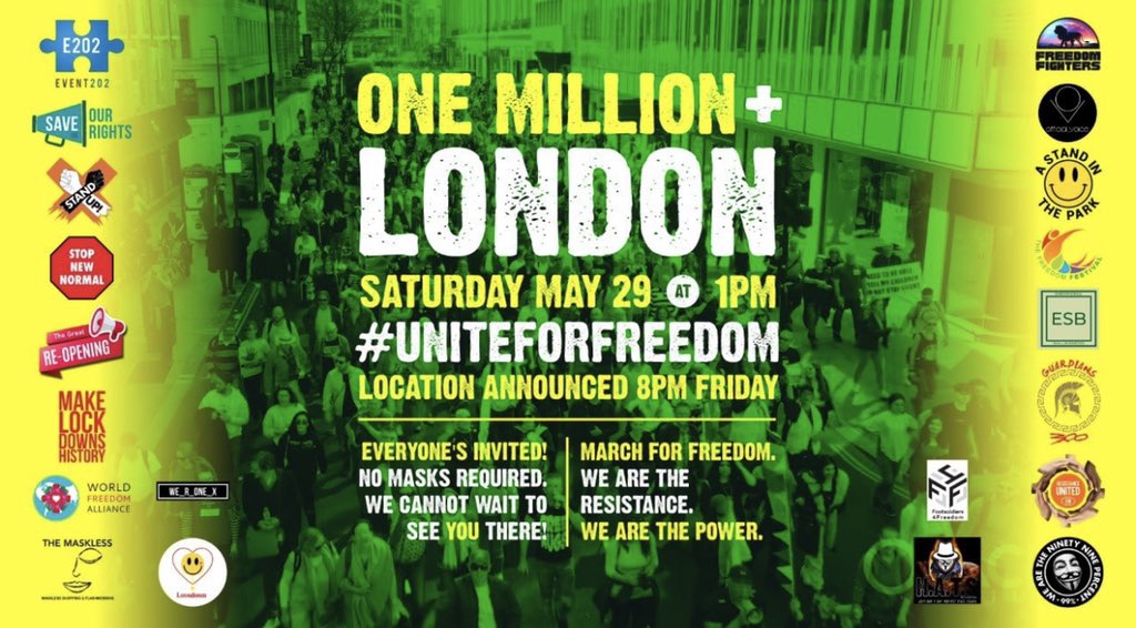 fly_girl7's tweet photo. Just a little bit excited 🥳🥰✊🏻#londonprotest #UniteForFreedom #OneMillionPlus https://t.co/0Ne8fcH1YT