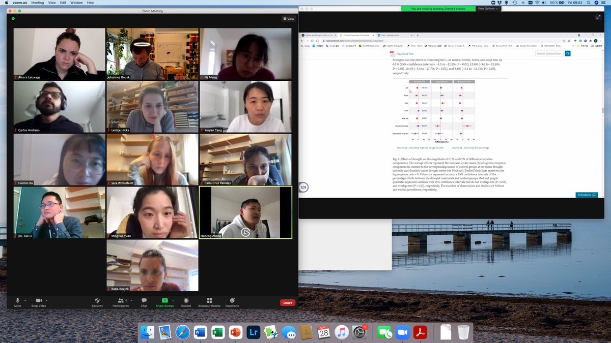 RouskLab's tweet photo. This week's @rousklab meeting: Bring a figure!
We learnt that there are similarities and differences between #microbial responses to #FreezeThaw compared with #DryingRewetting, that #fungi are #homeostatically flexible, and that #drought starves #plants of #carbon... https://t.co/WARjQUF2VT