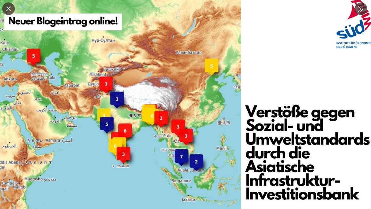 urgewald's tweet photo. Wir beobachten &amp; analysieren auch Entwicklungsbanken wie die noch junge von China geführte @AIIB_Official. Nun haben wir eine interaktive Karte veröffentlicht, die diverse Projekte offenlegt, in denen Sozial- &amp; Umweltstandards verletzt werden.

https://t.co/nBWgBpmcas https://t.co/jHcDzzTBkp