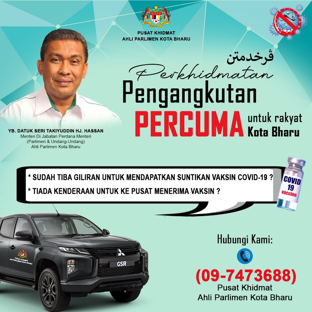 DrMahyuddin's tweet photo. Tahniah MP Kota Bharu!

Saya cadangkan SEMUA Ahli Parlimen contohi inisiatif ini di kawasan Parlimen masing2. Kerajaan Pusat &amp; Negeri pun boleh beri pelbagai inisiatif juga. 

Kalau tambah ke RM50 seorang pasti lebih bermakna kan. 

Jom daftar &amp; dapatkan vaksinasi sekarang! https://t.co/1aBxxfzF9B