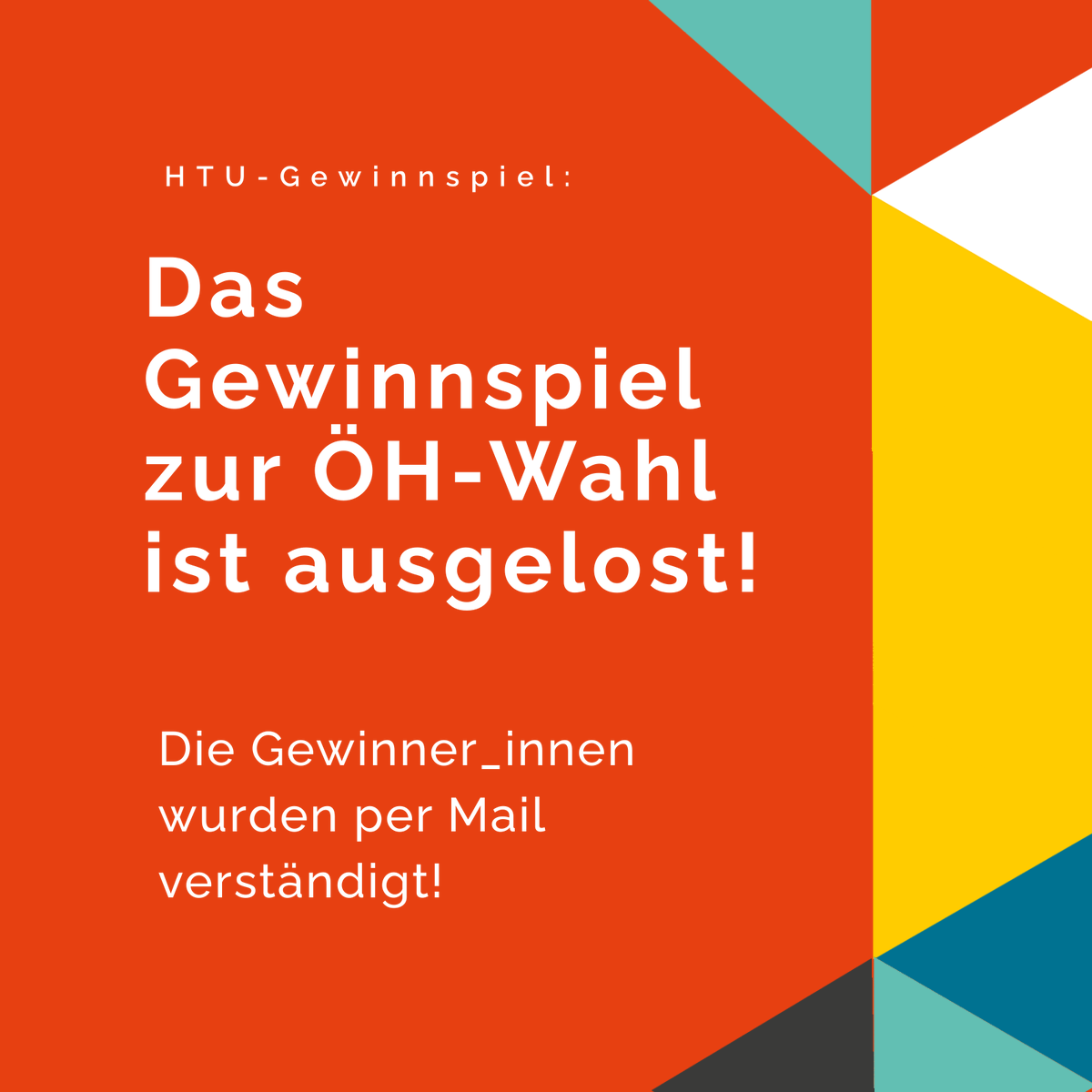 HTUGraz's tweet image. Die Gewinner_innen des Wahlgewinnspiels während den ÖH-Wahlen wurden per Mail verständigt! Checkt eure Inboxes, wenn ihr mitgespielt habt!