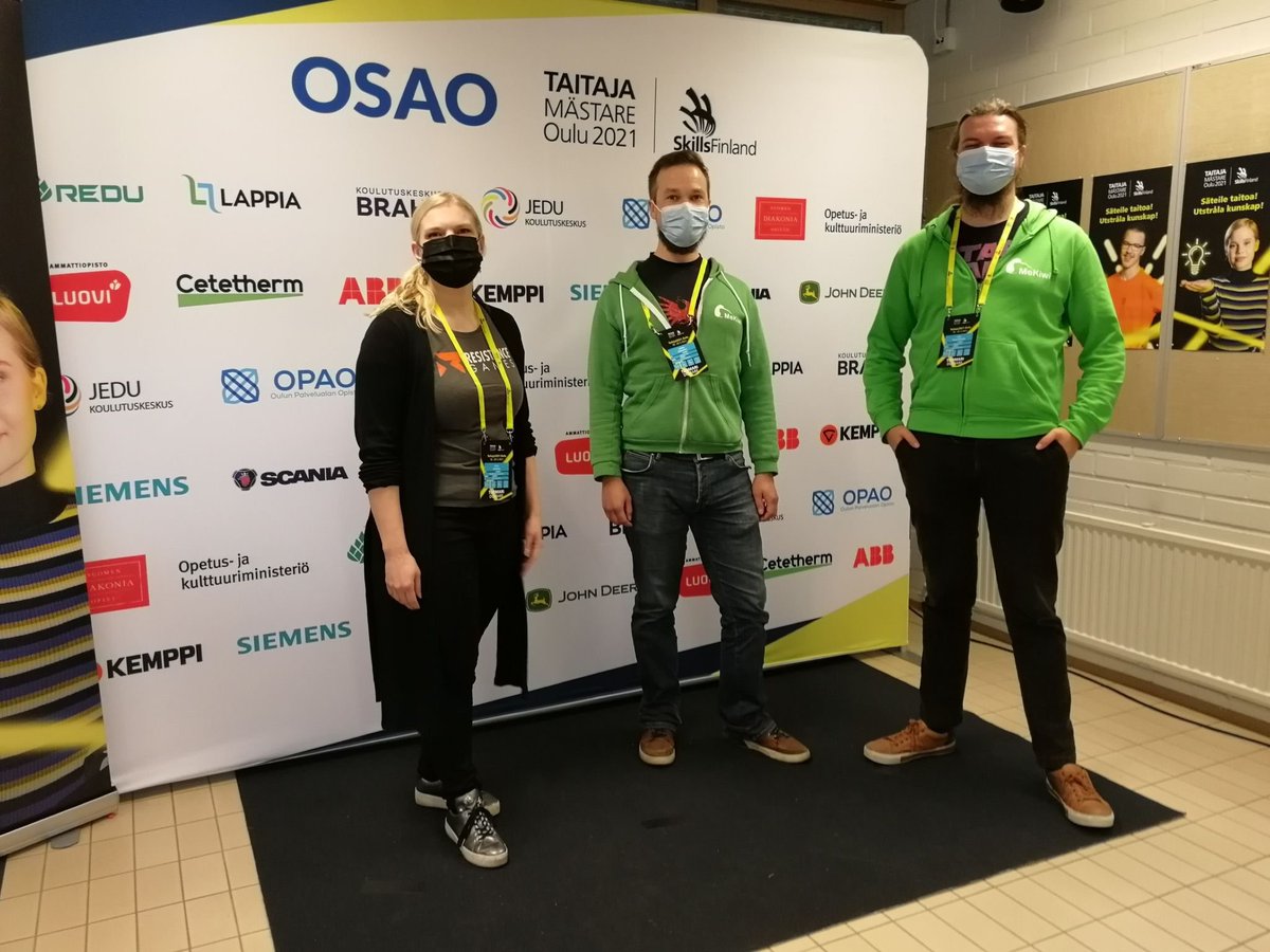 begum_dogan's tweet photo. #Finnisheducation #gamedesign 
🥝 Last week our  #DevelopmentLead Jaakko and #ArtLead Juho were the judges of the #Taitaja2021 Game Design finals in Raahe / #Finland! 
We are always happy to be able to support young and upcoming talent and we're thrilled to be a part of the event https://t.co/kaDutKhTyn