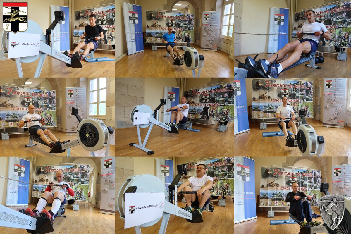 7e_brig_blindee's tweet image. #JNBAT 2021 
L'EM #7eBB a organisé hier les 7 heures de la 7, un challenge rameur. 
Objectif : ramer 7 heures d’affilée pour parcourir un maximum de kilomètres.
1️⃣0️⃣0️⃣ km au total ont été réalisés 💪 !
Félicitations 👏👍 à tous les participants !
#AvecNosBlessés 
#CohésionDéfense