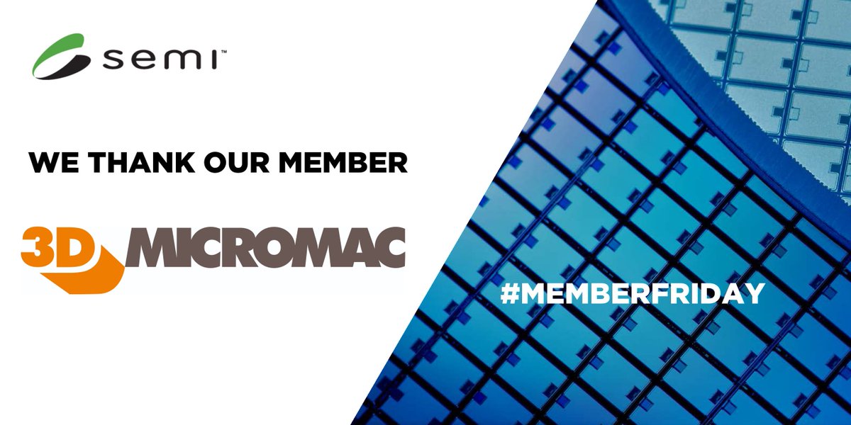 simonesemieu's tweet photo. #MemberFriday with @3DMicromacAG 👏✨ https://t.co/lvmh4WxiVX #3DMicromac Lasers are proven and reliable processing tools in #semiconductor and #electronics manufacturing!  
🎯Join SEMI today: https://t.co/ON3sbTsBwx
#machinery #manufacturing https://t.co/YS0gS9ixYD