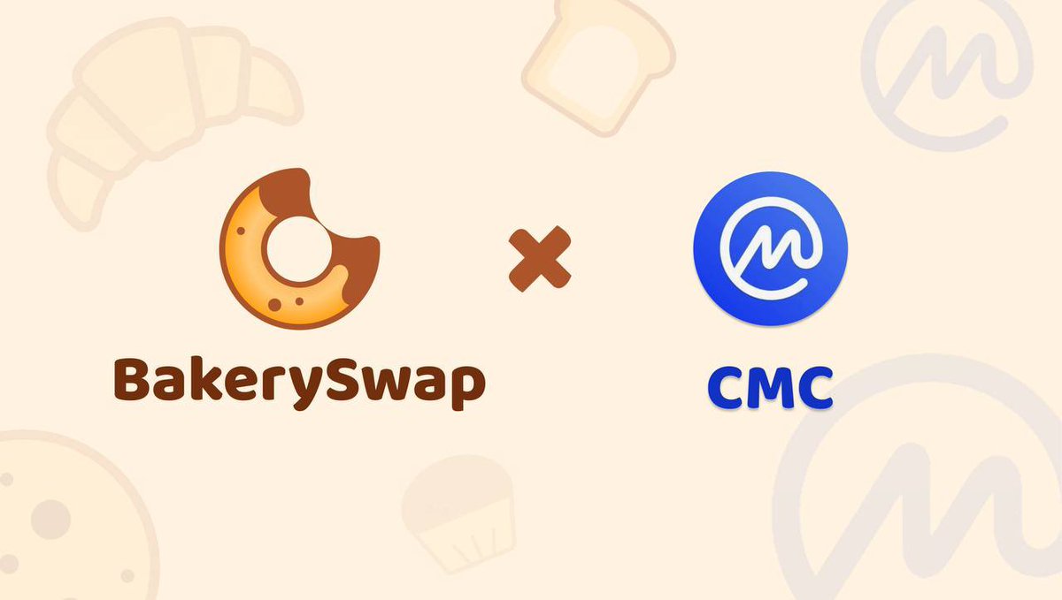 📢 Big #Airdrop Coming By @bakery_swap & @Coinmarketcap 📌Follow @bakery_swap + retweet + mention 3 friends 📌Join t.me/bakeryswap 📌Add $BAKE to Watchlist at CMC 💡Fill in your information at coinmarketcap.com/airdrop/ 👏1,000 winners will get $BAKE #giveaway!