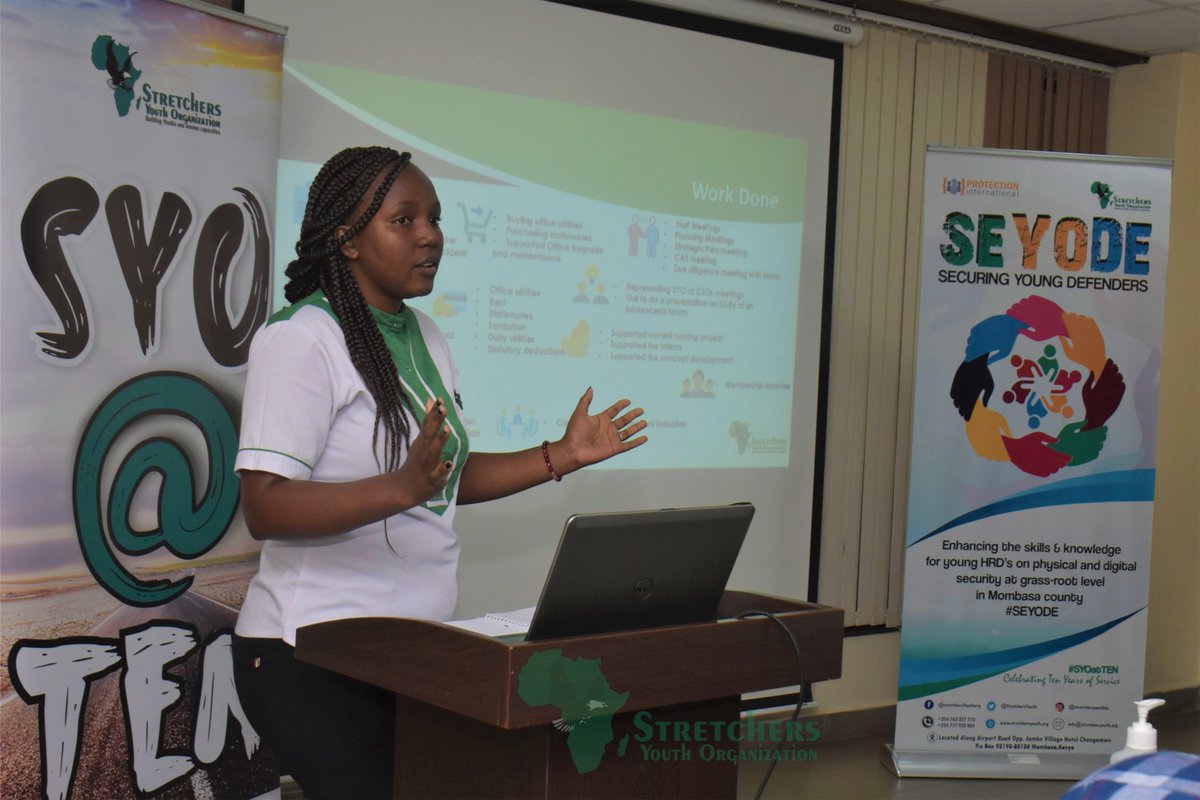 StretchersYouth's tweet photo. #SEYODE #SYOatTEN
Ending the training in style, the staff had an opportunity to present and develop a detailed plan for the next quarter. It's through the support of @ProtectionInt that we managed to have this event successful.#CelebratingTenYearsOfService #MHDay2021 https://t.co/ZhA4quxAb5