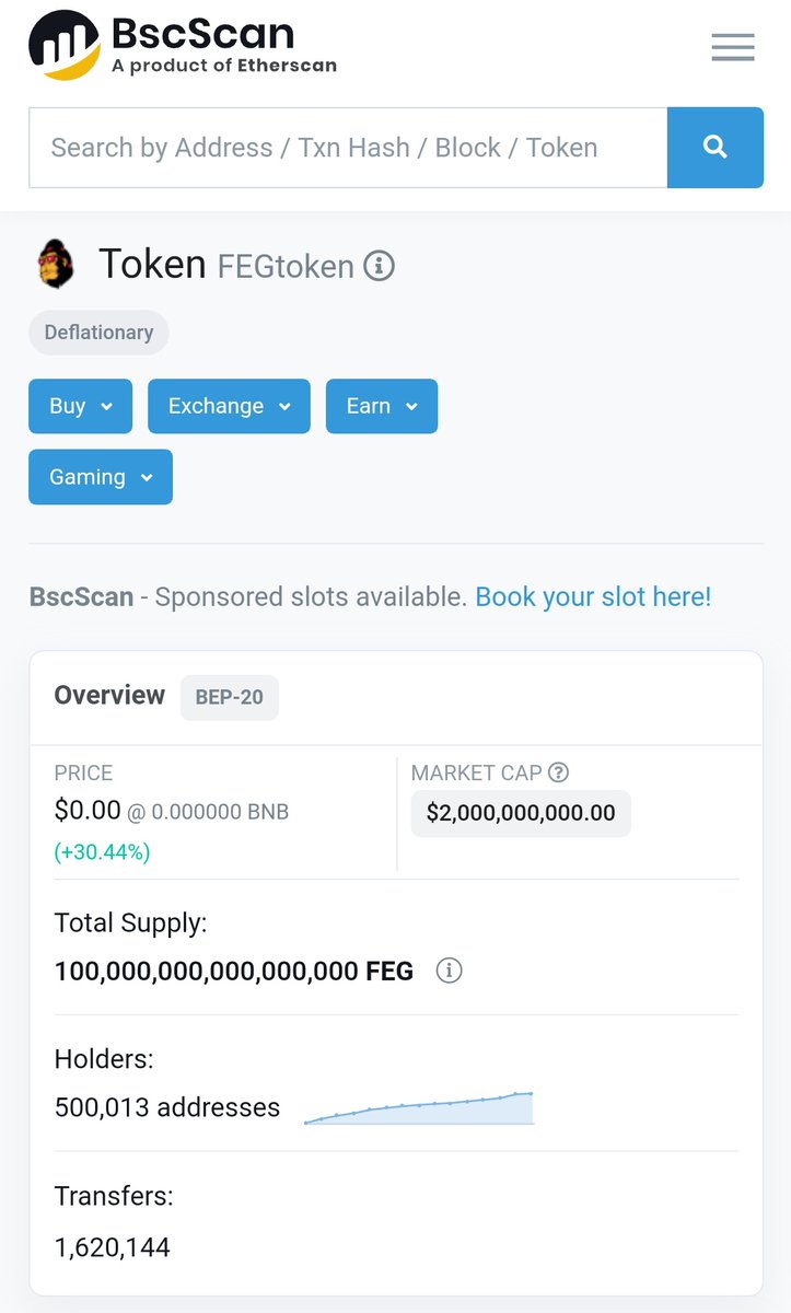 <a href="/FEGtoken/">FEG (Feed Every Gorilla)</a> $FEG #FEGbsc joined half million holders club just second ago.🥳 
Wish all the best to our apes!🦍🚀🪐

#FEGArmy #FEGEx #FEGtrack #altcoin #altseason #blockchain #cryptocurrency #DeFi #BTC #BNB #ETH #DOGE #SAFEMOON #SHIB #BEP20 #ERC20 #passiveincome #HODL