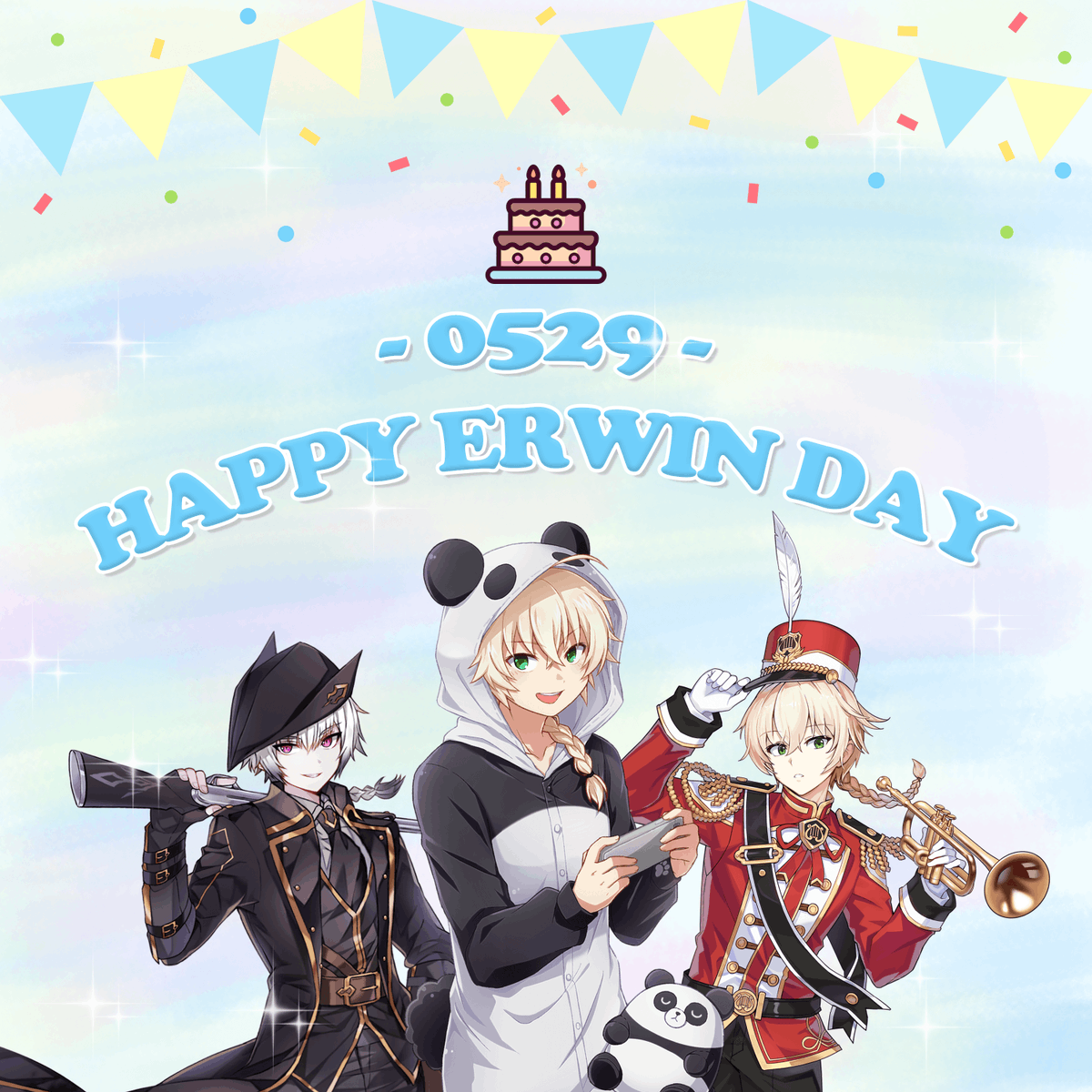 SoulworkerEN's tweet photo. 🎉Happy Birthday🎉
May 29th is #Erwin's birthday!🎂
Please attach some screenshots or messages in your reply with your character name to celebrate.🎊
Various presents, including 2200 SoulCash, will be gifted for 10 winners!🎁#SoulWorker #FollowUs #Steam https://t.co/d1AR9OcMW0