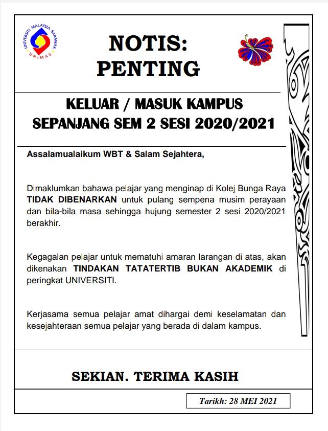 brcunimas's tweet photo. KELUAR / MASUK KAMPUS SEPANJANG SEM 2 SESI 2020/2021 https://t.co/1ZPp1CQbjJ