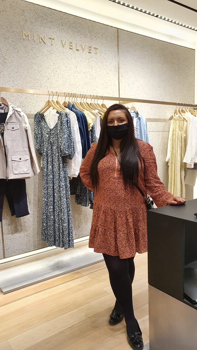 AndreeaTodea2's tweet photo. Ciara in her new Ella dress brings joy to our shop floor🤍👗 @ClaireT_MV @HelenMintVelvet https://t.co/1xQjiZnAGF