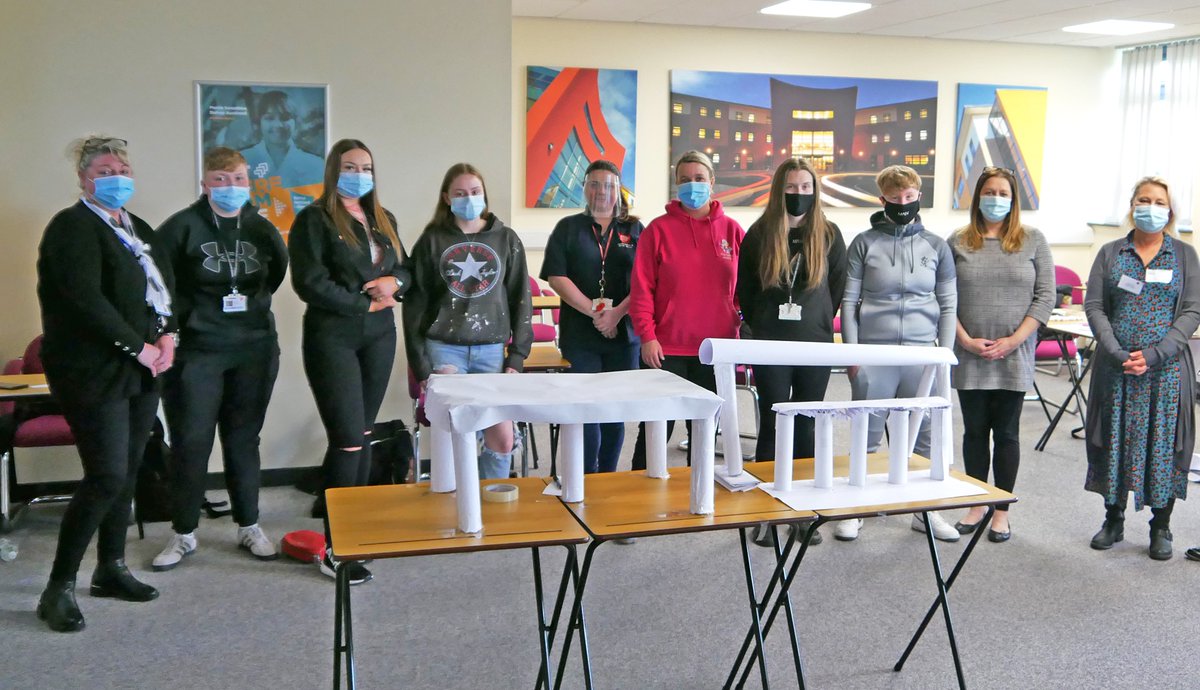 bishopcollege's tweet photo. Celebrating Women in Construction with 
@nawicuk. Students on plumbing, P&amp;D, Bricklaying &amp; Engineering spent the morning building bridges, talking about construction, CV’s &amp; interview techniques. Thanks to Danielle Blakey (Bowmer &amp; Kirkland) and Angela Carney (Carney Consultancy) https://t.co/SCmHhdFDtJ