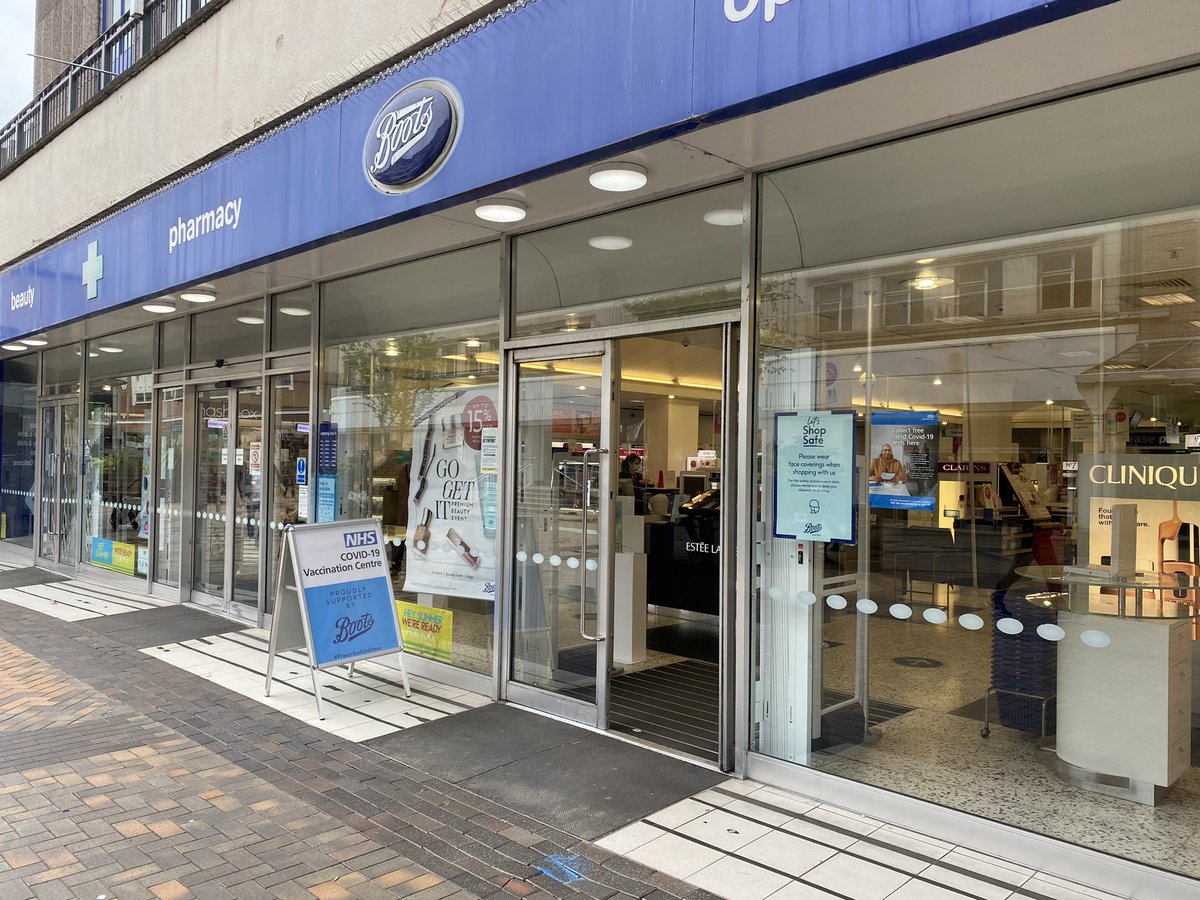 AnitaRolfe's tweet photo. Great to welcome @BootsUK to the Stockport Vaccine programme . @NHSStockportCCG @StockportMBC   They are operating across 2 sites, at their store in Merseyway Shopping Centre and at Handforth Dean Shopping Centre. Please book your appointment via the national booking service. https://t.co/XQ1orhdRlu