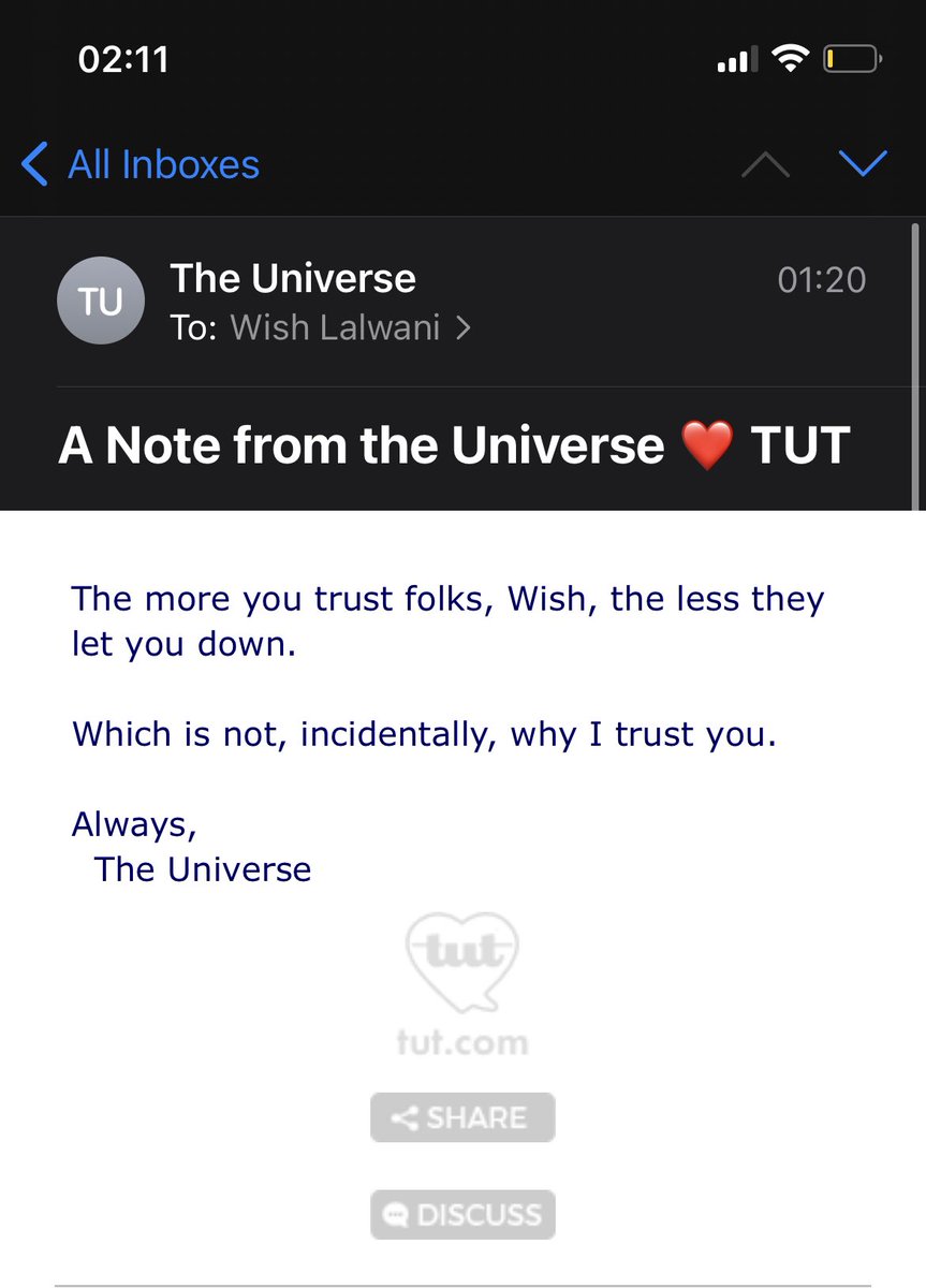 wishlalwani's tweet photo. You never let me down! ❤️#NoteFromTheUniverse https://t.co/ViLPM85HWq