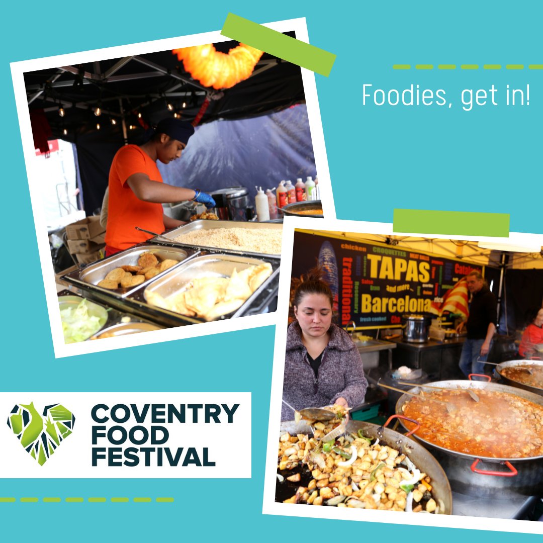 FOODIES, GET IN! 

Share with Friends, have fun with Family and enjoy the music, food and drink throughout the entire weekend in July from the 23rd-25th.

Join the Facebook event to stay up to date.

buff.ly/2OUiFAW 
#covfoodfest #CovBID #Coventry <a href="/covhour/">#COVHOUR</a> <a href="/VisitCoventry/">Visit Coventry</a>