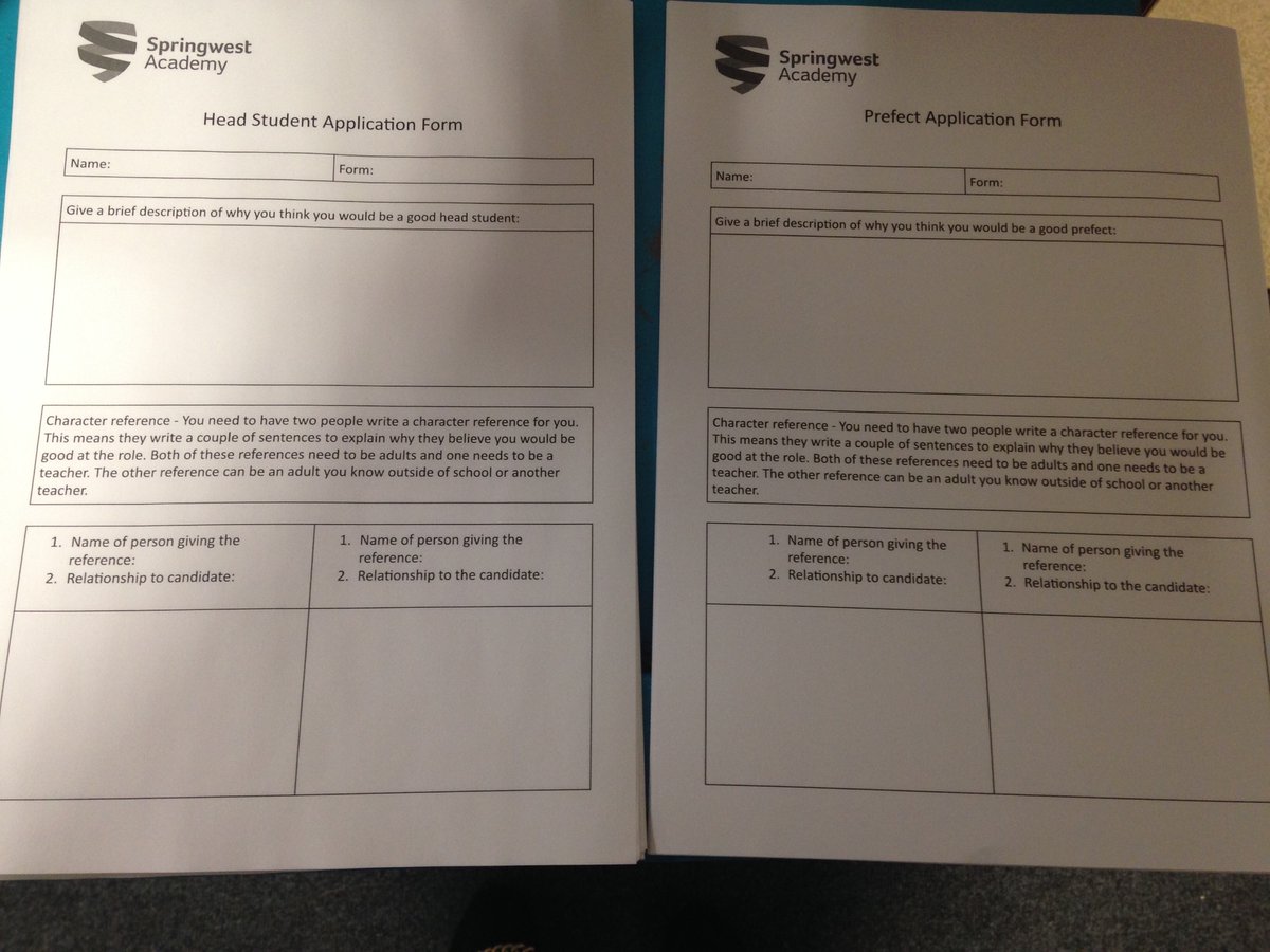 Head student applications have been so popular we've run out! New batch freshly printed and waiting for you year 10! Can't  wait to read them all, remember your character reference and need to be written on the application <a href="/springwestA/">Springwest Academy 💙</a>