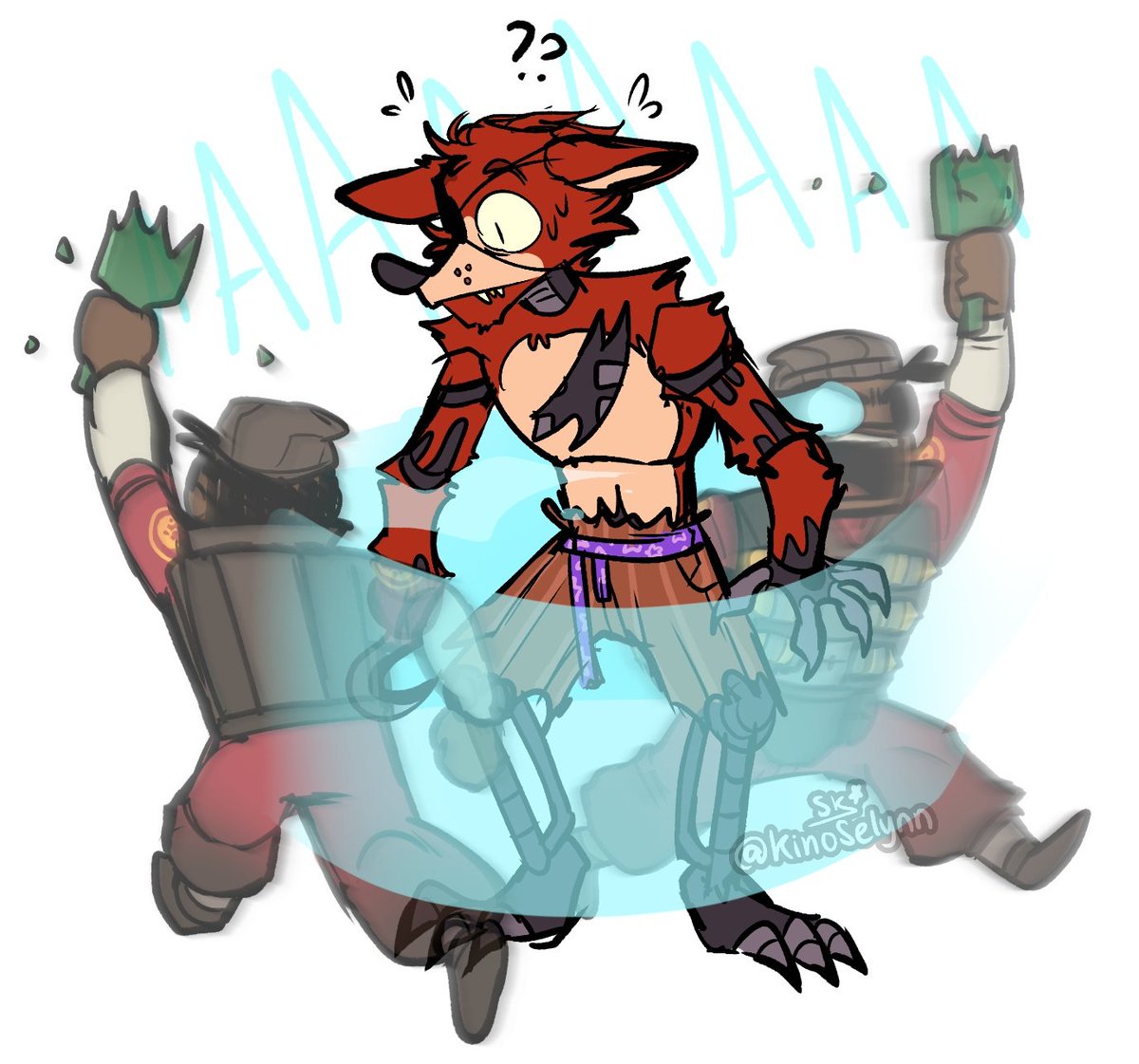 KinoSelynn's tweet photo. f you i'm drawing tf2 + fnaf crossover

#fnaf #tf2 https://t.co/6LUJBgcoCI