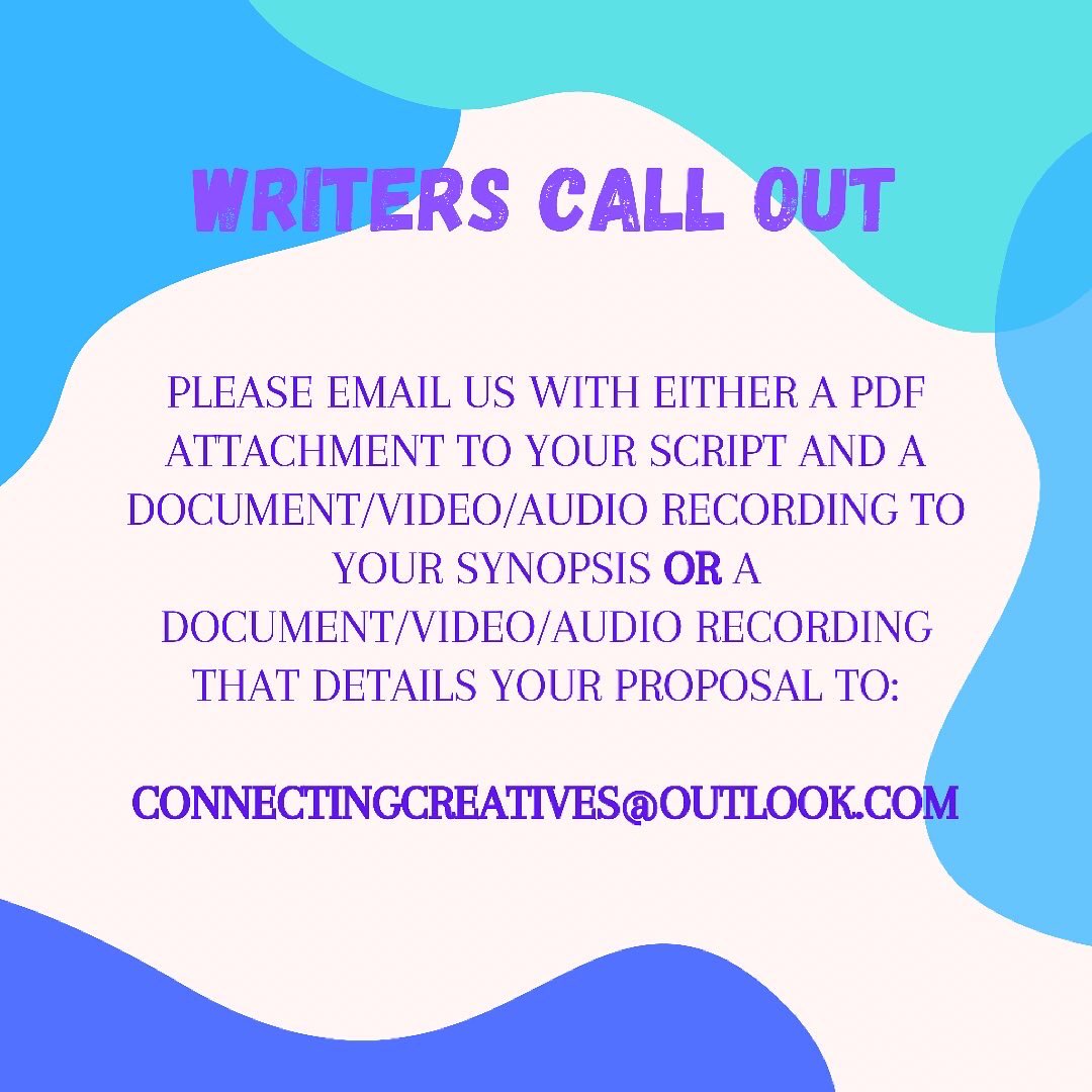 Create_Connect's tweet image. 🎭🚨PAID WRITER CALL OUT🚨🎭

Deadline- 5pm 11/06/2021