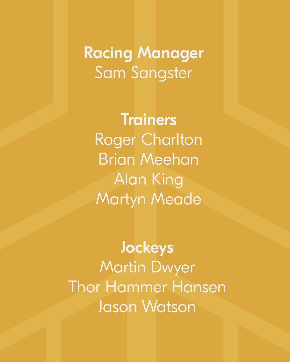 RacingLeagueUK's tweet photo. Introducing Team @ODDSbible 🏇

Trainers - @MMeadeRacing, @brianmeehanltd, @RogerCharlton &amp; @AlanKingRacing 

Jockeys - Martin Dwyer, @Jason7Watson1 &amp; @ThoreHammer  

Racing Manager - @S_Sangster 

Full details 👇
https://t.co/r1MW22qqF5 https://t.co/lo53Uc8q65