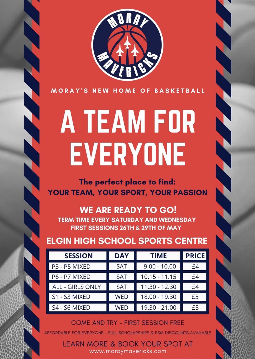 ElginAcPE's tweet photo. 🏀🏀@MorayMavericks have restarted their basketball sessions this week.  Sessions are open to primary and secondary pupils across Moray and your first session is FREE!

To book and get more info, please visit:
https://t.co/M9umRzcbif https://t.co/kCp0HPAycd