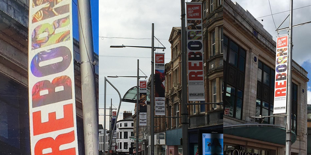 ReadingRep's tweet photo. Catch a glimpse of our new season, now displayed in Reading's town centre. Find out more about our bold and exciting productions on our website:
https://t.co/UZEd1GSgcc
#ReadingRepREBORN
Our thanks to @livingreading https://t.co/Q0e1CGNJeN