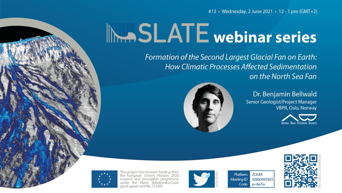 SLATE (@itnslate) on Twitter photo How did the second largest glacial fan on Earth form?
We are excited to welcome Dr. Benjamin Bellwald (<a href="/BenBellwald/">BenjaminBellwald</a>) to our next SLATE webinar on 2 June at 12 pm (GMT+2). This time we will take a closer look at the sedimentation of the North Sea Fan.
itn-slate.eu/webinar13/ How did the second largest glacial fan on Earth form?
We are excited to welcome Dr. Benjamin Bellwald (<a href="/BenBellwald/">BenjaminBellwald</a>) to our next SLATE webinar on 2 June at 12 pm (GMT+2). This time we will take a closer look at the sedimentation of the North Sea Fan.
itn-slate.eu/webinar13/