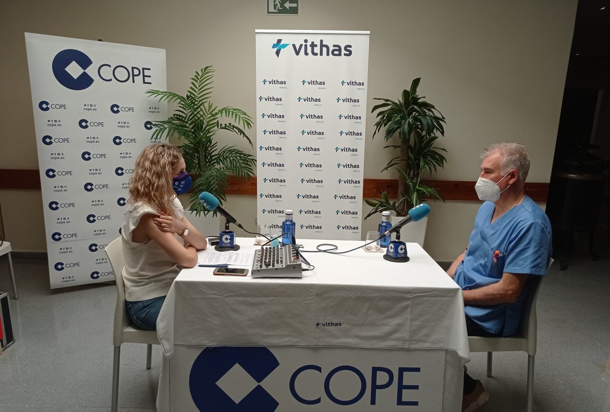 Vithas's tweet photo. 📻Escucha a nuestros profesionales en el programa de @COPEAlmeria  ➡️Dra. Pilar Espejo, Dr. Francisco Giménez, Dr. José Antonio Córdoba, y Dr. Claudio. Nos hablan de pediatría, traumatología, cirugía bariátrica... https://t.co/J0OK9lD8M6