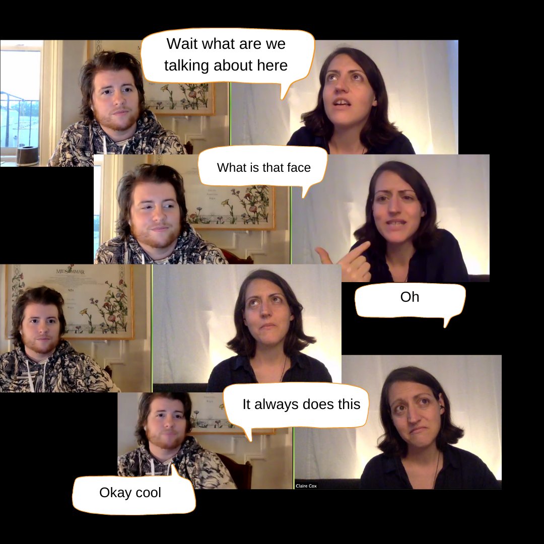 matutinalist's tweet photo. What a delightful, insightful conversation with @daniel_m_lavery via @TomboloBooks / @papercutsjp!! Thank you @FriendJeff! Extra points for yielding the funniest screenshots of the zoom tour https://t.co/kMiau3Yare