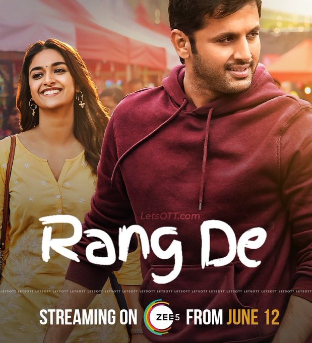 ott_release's tweet photo. Official: Telugu film #RangeDe premiering on Zee5, June 12th.
@actor_nithiin @KeerthyOfficial
@SitharaEnts #keerthisuresh
#OTTRelease @ZEE5Premium https://t.co/Vn6i6ySu2B
