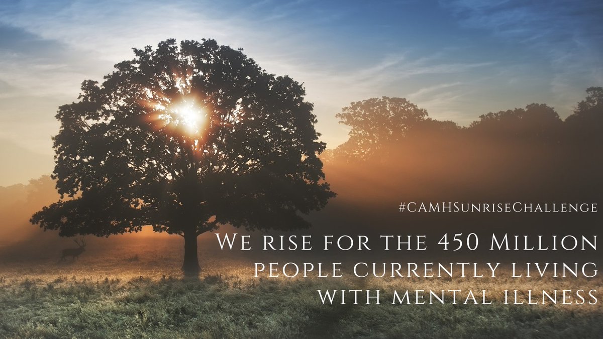 KrembilF's tweet photo. Good morning! Today is the start of the #CAMHSunriseChallenge. Today we rise for the 450 million people living with mental illness. #mentalhealthishealth https://t.co/ecjp2XvR4Z https://t.co/F4GF5TaENo
