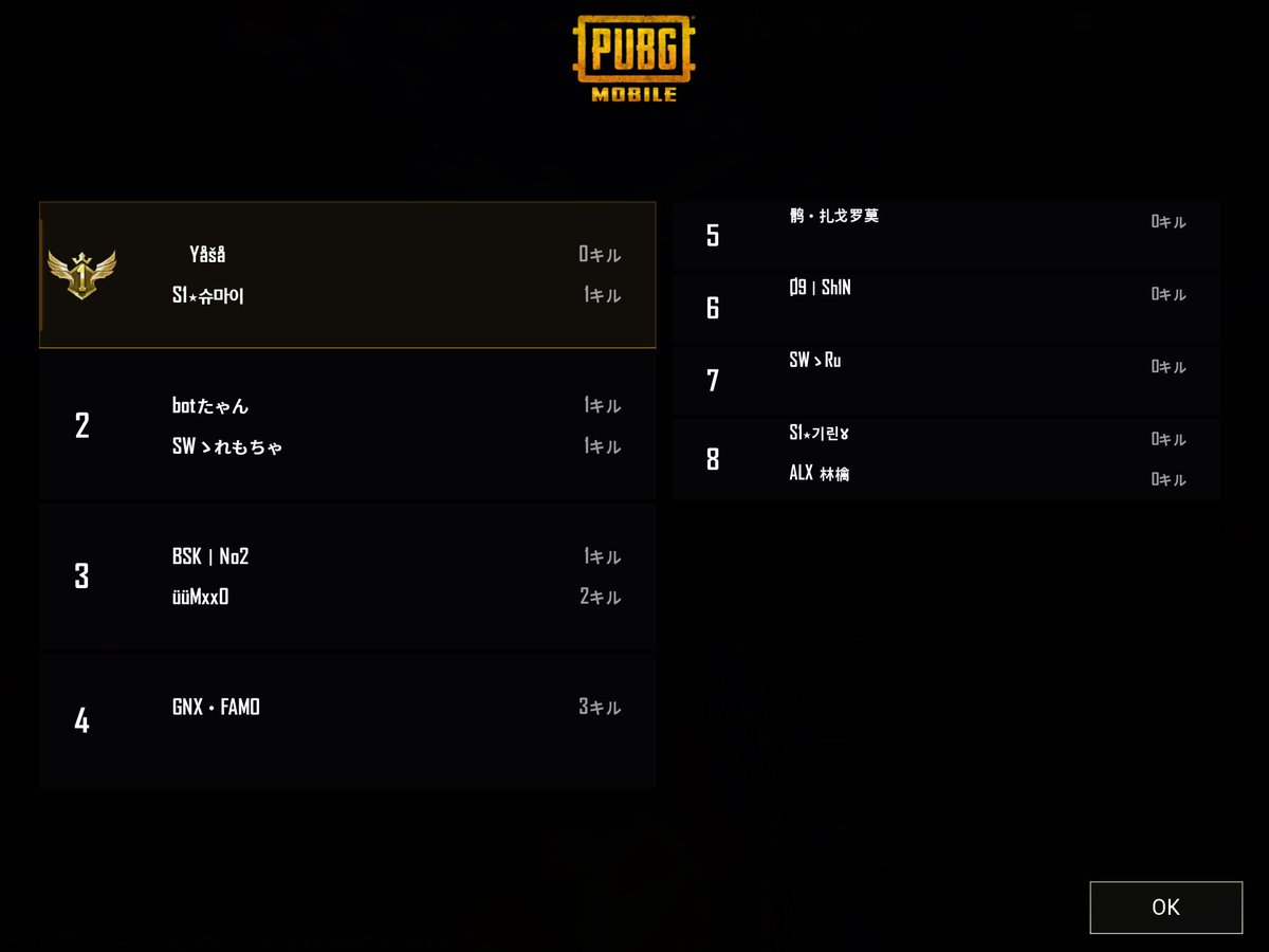 SIDEWINDERpubg's tweet photo. 1戦目、2戦目 https://t.co/LZwUGWEbCT