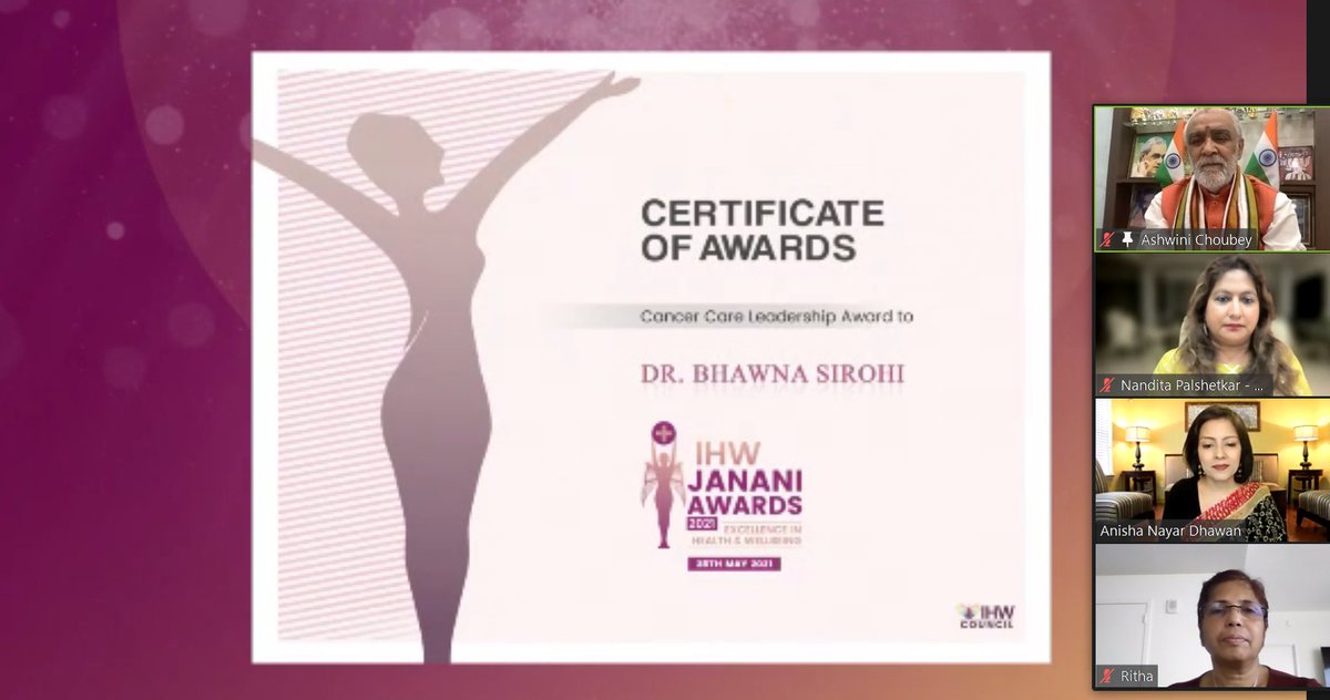 IHWCouncil's tweet photo. Dr Bhawna Sirohi, Lead – Medical Oncologist, @ApolloProton, has worked on various levels of cancer awareness in villages and semi-urban areas! We're proud to present #JananiAward to this leading light of healthcare in Cancer Care Leadership Category!
@SirohiBhawna https://t.co/KBWrNpWCeb